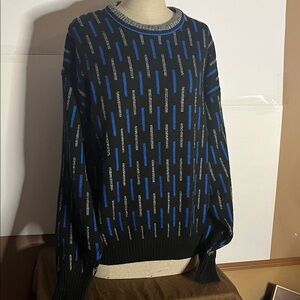 90’s geometric shapes sweater crew neck large